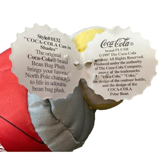 Coca Cola Can in Shades 6" Bean Bag Plush 1997 Style# 0132 (tags attached) - Picture 8 of 9